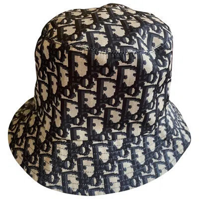 Pre-owned Dior Christian  Women's Teddy Bob Hat, Oblique Monogram, Size 57 In Black