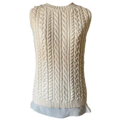 Pre-owned Dior Christian  Women's Twisted Wool Silk Sweater Size 36fr 6us 8uk In Sand
