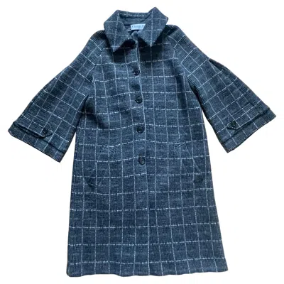 Pre-owned Dior Christian  Women's Wool Prince Of Wales Coat Size 42, Excellent In Purple