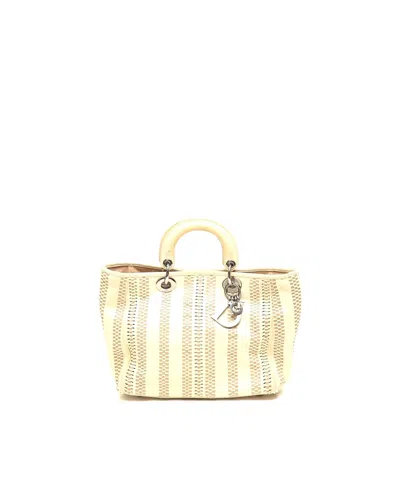 Dior Christian  Woven Soft Lady  Tote Bag In Blue
