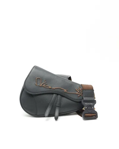 Dior Christian  X Cactus Jack Saddle Crossbody Bag In Black