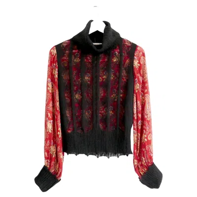Pre-owned Dior Christian  X John Galliano Fall 2002 Silk & Knit Blouse Top In Black