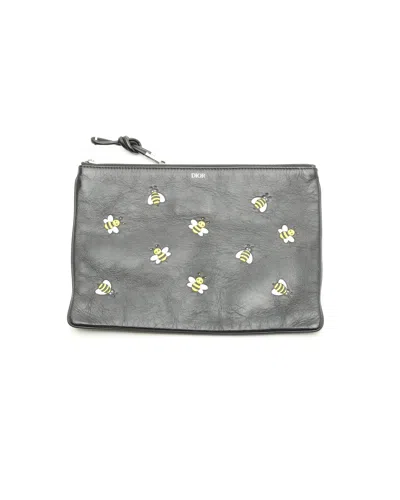 Dior Christian  X Kaws Bee Pouch In Gray