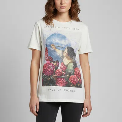 Pre-owned Dior Christian  X Sarah Shipman Cream Graphic Print Jersey Crewneck T-shirt M