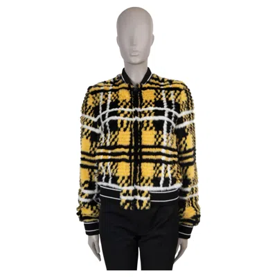 Pre-owned Dior Christian  Yellow 2022 Check'n' Mink Fur Bomber Jacket 36 Xs