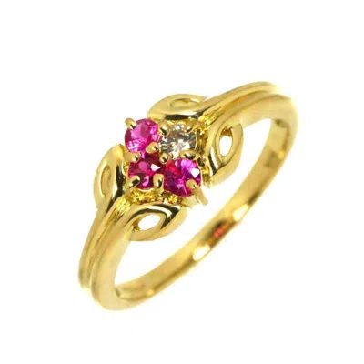 Pre-owned Dior Christian  Yellow Gold (18k) Band Ring ()