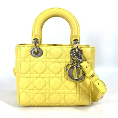 Pre-owned Dior Christian  Yellow Leather Handbag Shoulder Bag ()