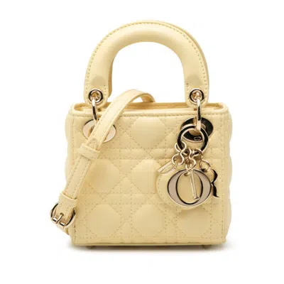 Pre-owned Dior Christian  Yellow Leather Handbag Shoulder Bag ()