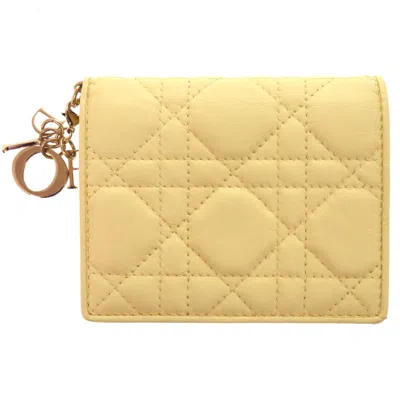 Pre-owned Dior Christian  Yellow Leather Wallet (bi-fold) ()