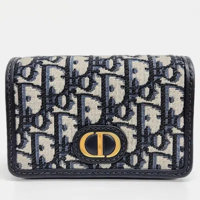 Pre-owned Dior Christian Montane Nano Chain Pouch In Navy Blue