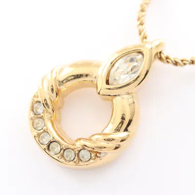 Dior Circle Necklace Gp Rhinestone Gold