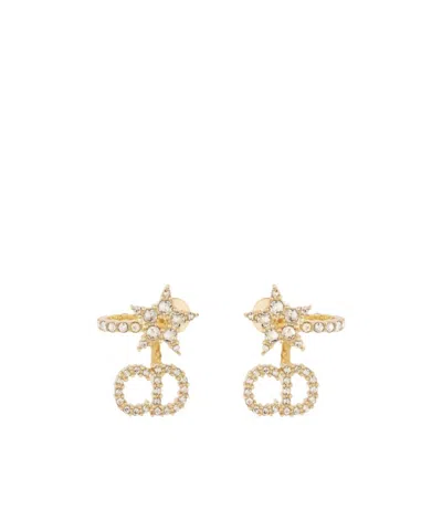 Dior Clair D Lune Crystal Earrings In Yellow