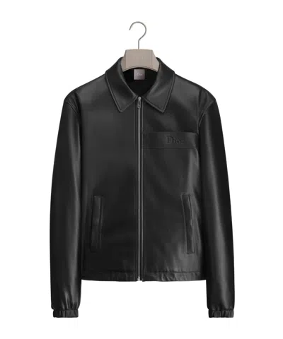 Dior Classic Leather Jacket In Black