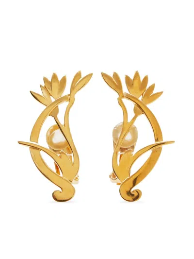 Pre-owned Dior Clip-on Earrings In Gold