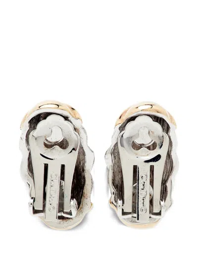 Pre-owned Dior Clip-on Earrings In Silver