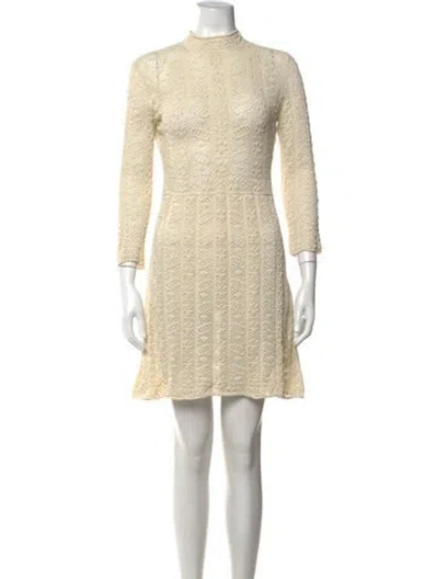 Pre-owned Dior Cloche Mini Dress In Neutrals