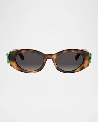 Dior Clover B1f Oval Sunglasses In Purple