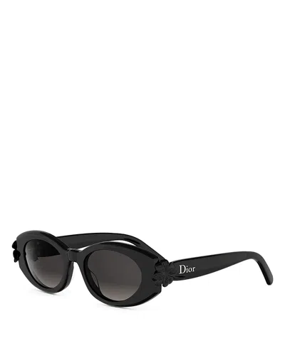 Dior Clover B1i Oval Sunglasses, 52mm In Black