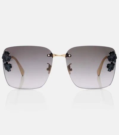 Dior Clover Embellished Square Sunglasses In Blue