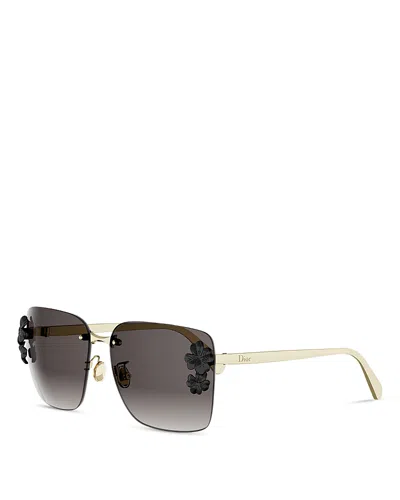 Dior Clover S2u Square Sunglasses, 62mm In Gold