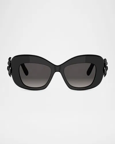 Dior Clover S3i Square Sunglasses In Black