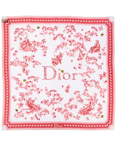 Dior Clover Silk Scarf In Pink