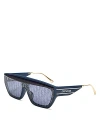 Dior Club M7u Shield Sunglasses, 141mm In Blue/blue Mirrored Solid