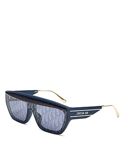 Dior Club M7u Shield Sunglasses, 141mm In Blue/blue Mirrored Solid