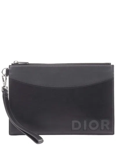 Dior Clutch Bag Black/grey (authentic Pre-loved) In Purple