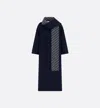 Dior Coat With Scarf Collar In Blue