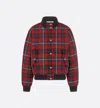 Dior Christian  Checked Bomber Jacket In Red