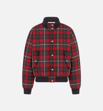 Dior Christian  Checked Bomber Jacket In Multi
