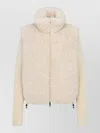 Dior Coat High Collar Ribbed Sleeves Quilted Back In Neutral