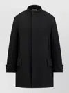 Dior Coat High Collar Straight Hem Scarf Detail In Black