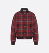 Dior Christian  Checked Bomber Jacket In Red