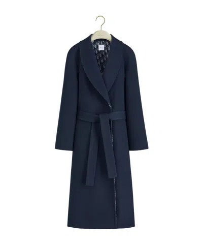 Dior Coat With Belt In Blue