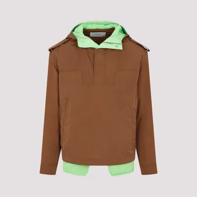 Dior Fw23 Nude & Neutrals Hooded Anorak For Men In Brown