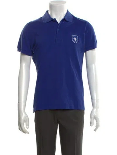 Pre-owned Dior Collar Short Sleeve Polo Shirt In Blue