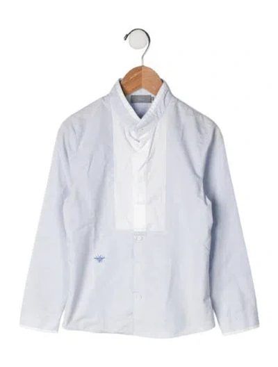 Pre-owned Dior Kids' Collared Long Sleeve Top In Blue