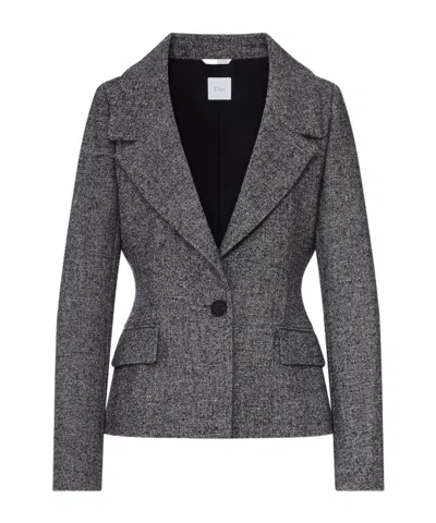 Dior Collared Long-sleeved Casual Jacket In Black