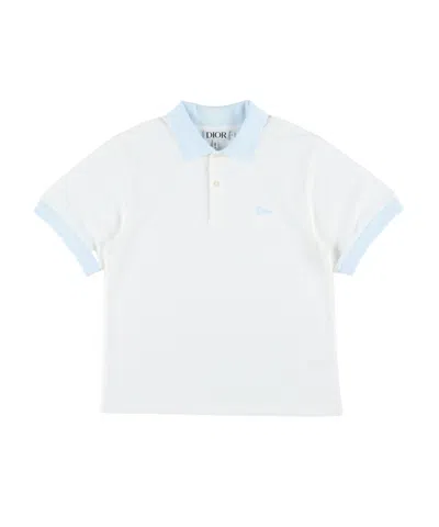 Dior Collared Short-sleeved Polo Shirt In White