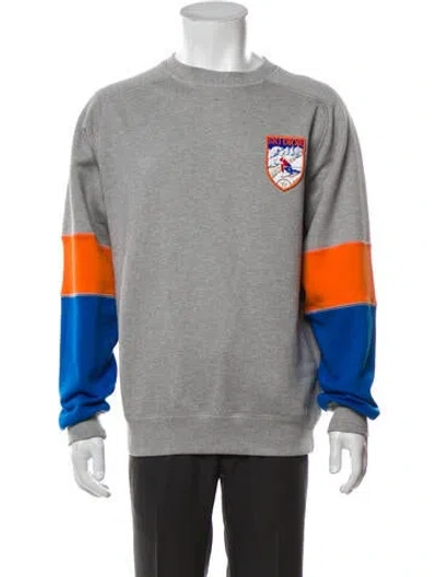 Pre-owned Dior Colorblock Pattern Crew Neck Sweatshirt In Gray