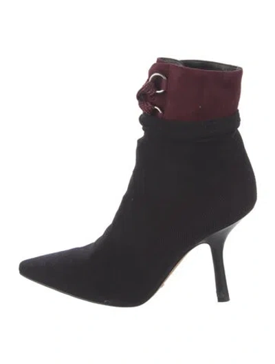 Pre-owned Dior Colorblock Pattern Lace-up Boots