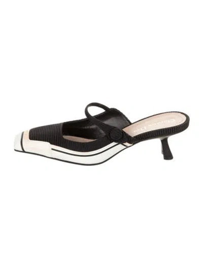 Pre-owned Dior Colorblock Pattern Mules In Blue