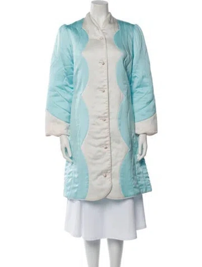 Pre-owned Dior Colorblock Pattern Robe In Blue