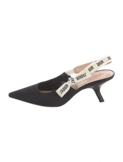 Pre-owned Dior Colorblock Pattern Slingback Pumps In Black