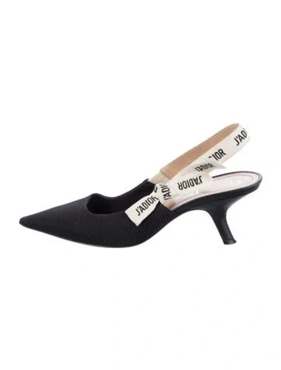 Pre-owned Dior Colorblock Pattern Slingback Pumps In Black