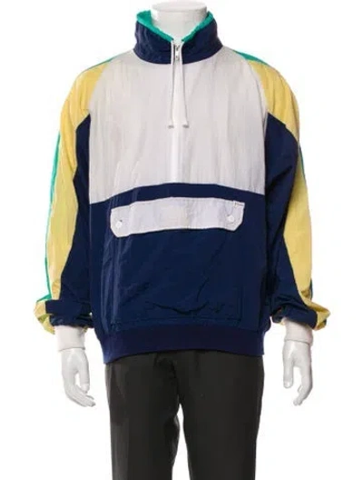 Pre-owned Dior Colorblock Pattern Windbreaker In Blue
