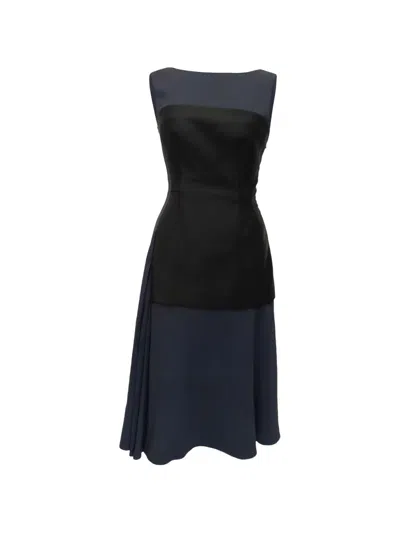 Pre-owned Dior Color-blocked Sleeveless Dress In Blue