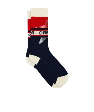 Dior Coloured Logo Stockings In Black